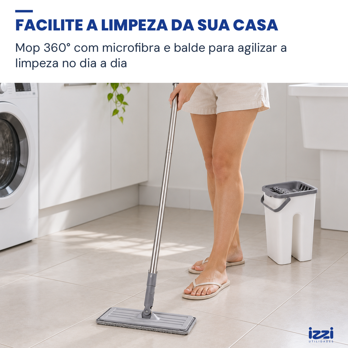 Mop Flat 360° com Balde de 6L e Refil