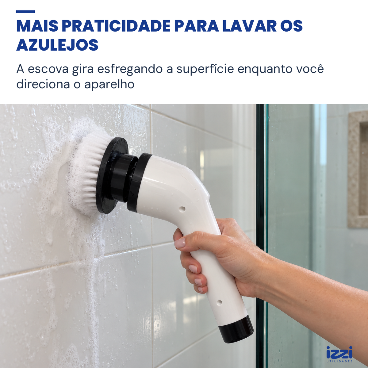 Escova Elétrica de Limpeza 7 em 1 Recarregável com Cabo Extensor