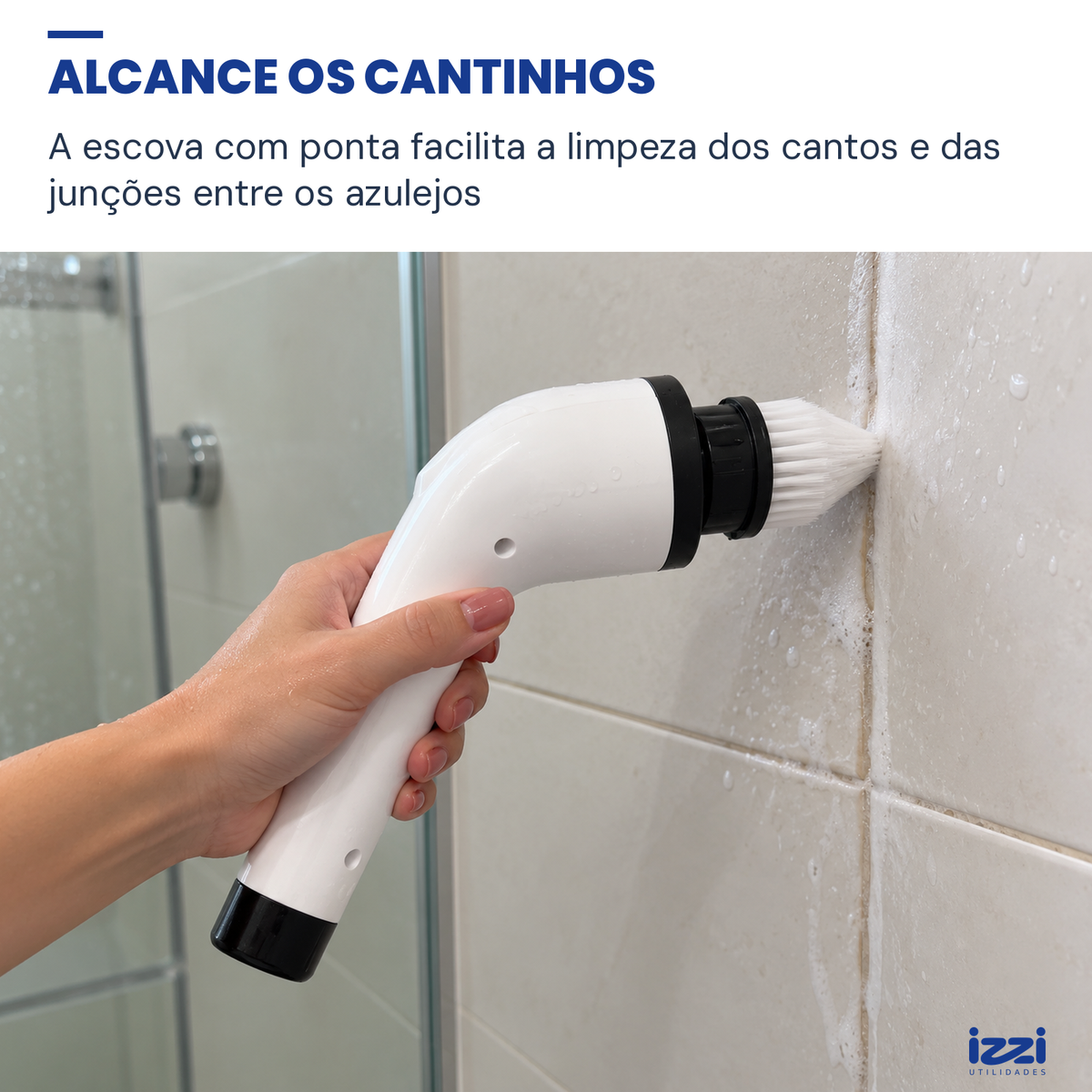 Escova Elétrica de Limpeza 7 em 1 Recarregável com Cabo Extensor