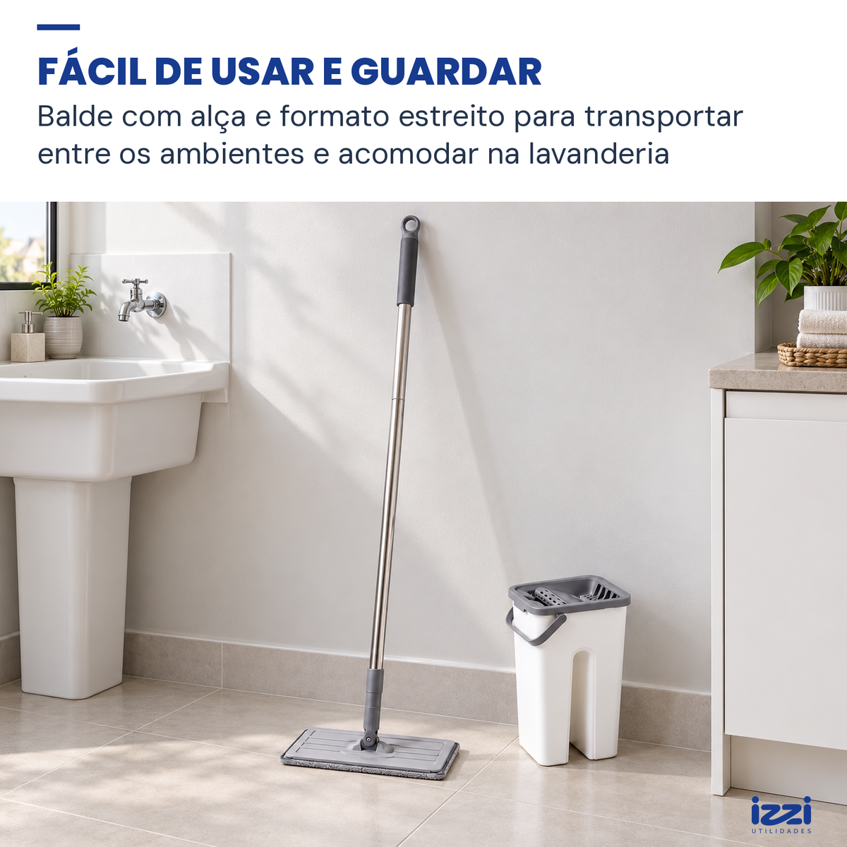 Mop Flat 360° com Balde de 6L e Refil