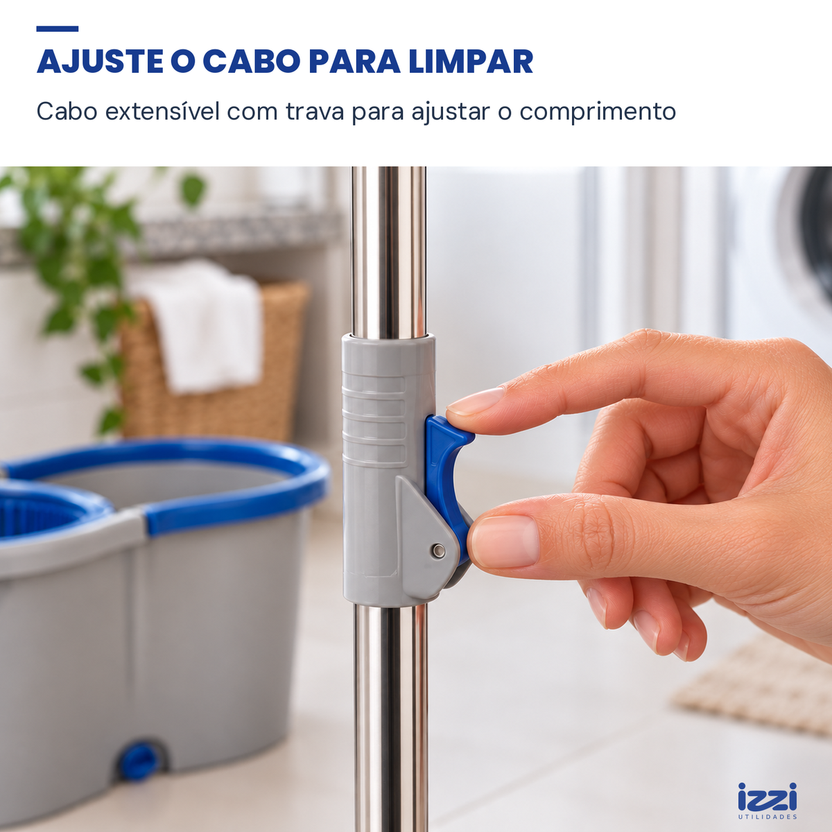 Mop Giratório 360° com Balde 13 L e Microfibra